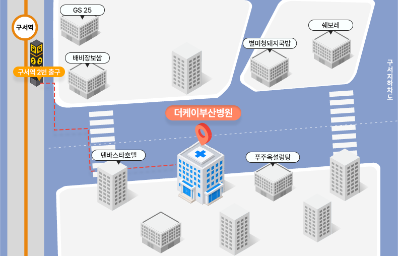더케이부산병원 약도